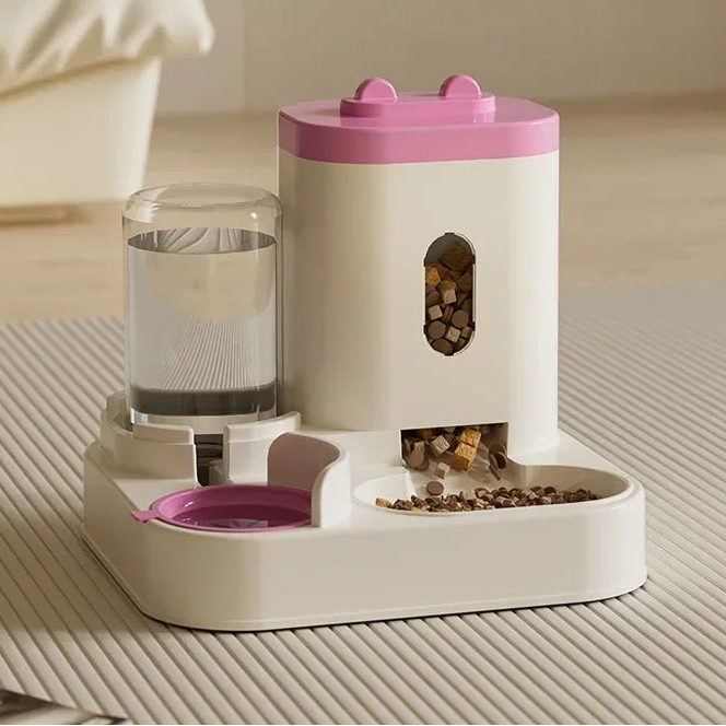 Small Pet Feeder With Water Fountain