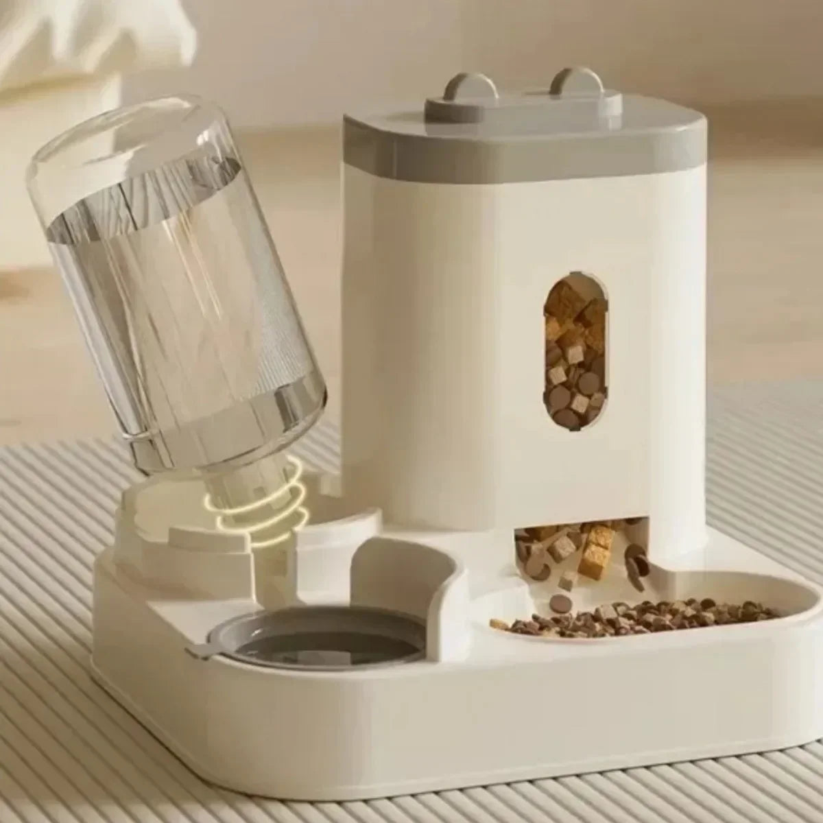 Small Pet Feeder With Water Fountain