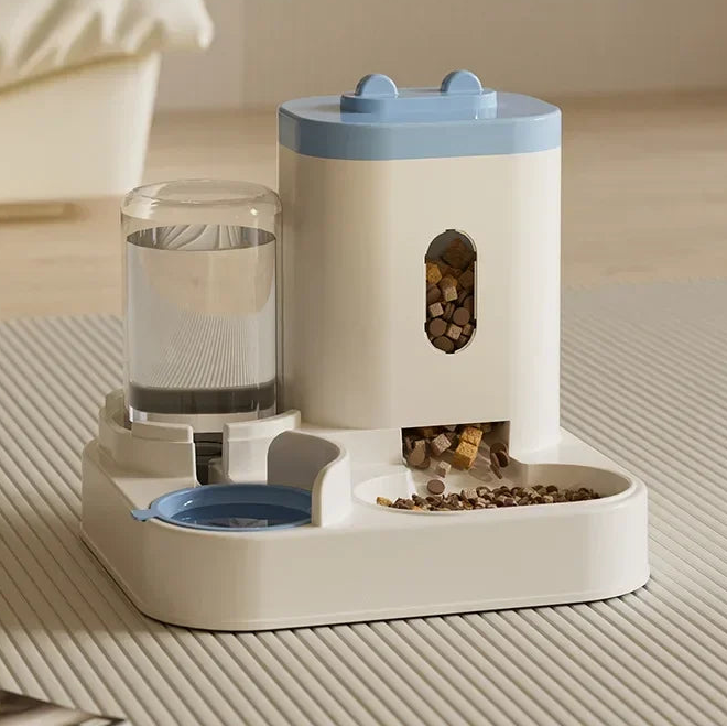 Small Pet Feeder With Water Fountain